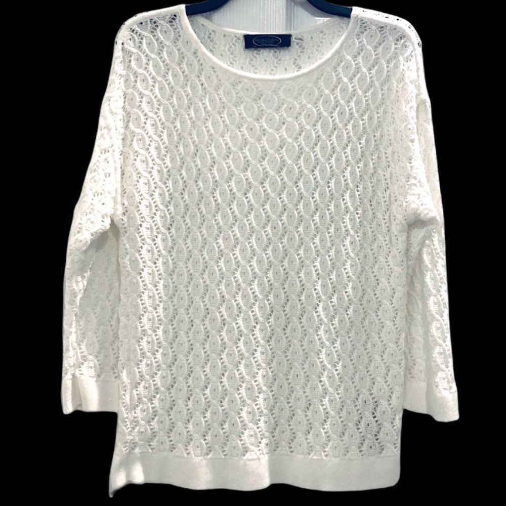 ⭐️White Knit Sweater by Magaschoni